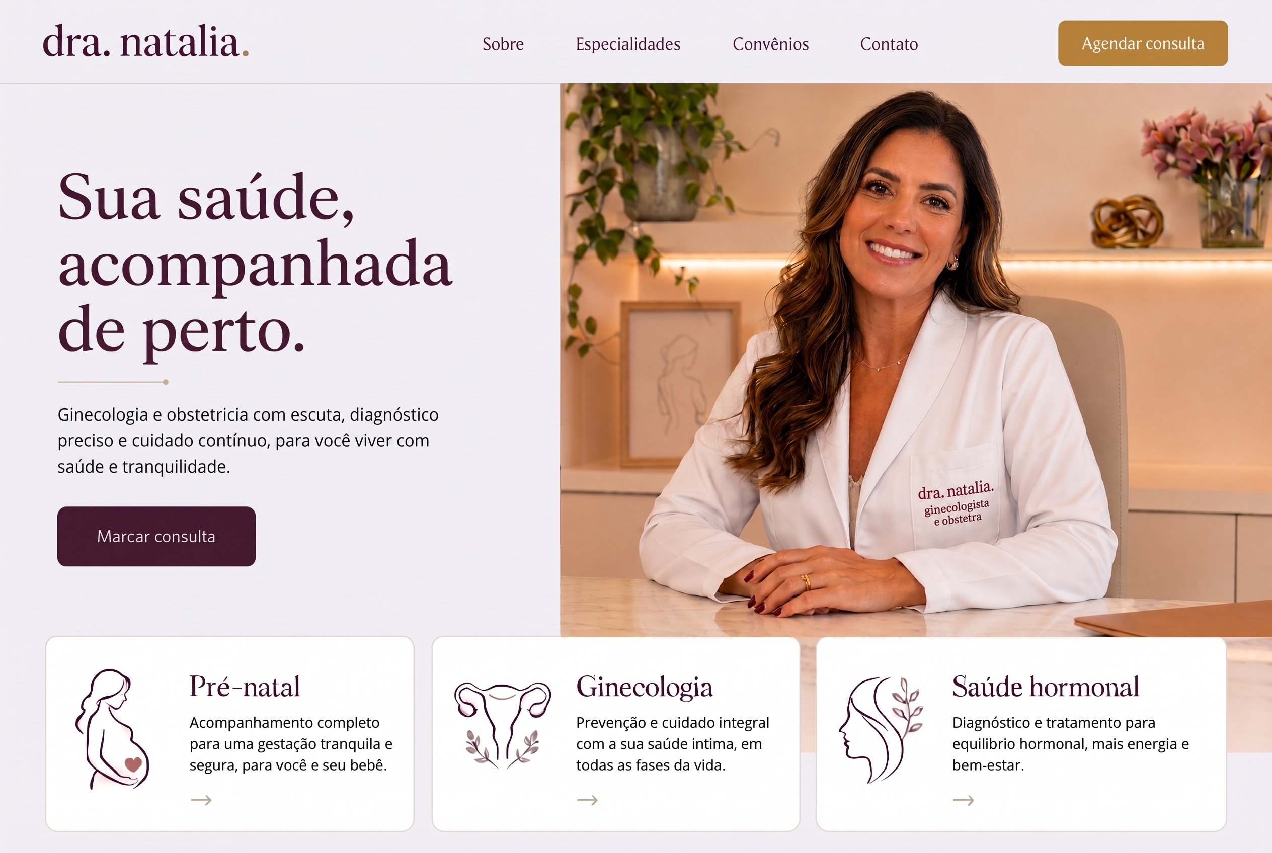 Site criado pela DOTTO para a Dra. Natalia — página inicial moderna e responsiva